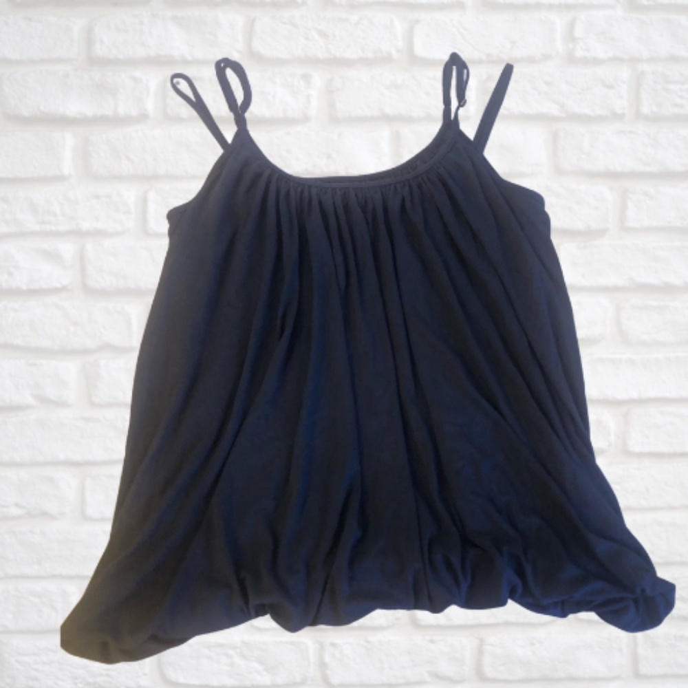 BCBGMaxAzria Double Layered Slate Blue Bubble Tank